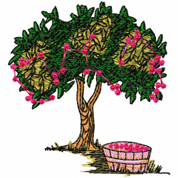 Flowers And Tree Embroidery Design 7 Flowers And Tree Embroidery Design 7